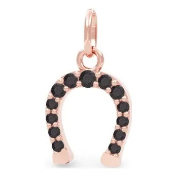Přívěsek Couple, Přívěsek Ariana ve tvaru podkovy, růžové zlato s černými zirkony, 585-66-2-0211.4C00.0.00.009.21