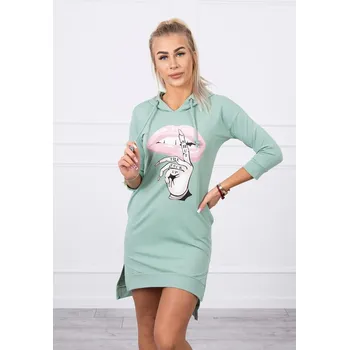 Dámské šaty Kesi Dámské mikinové šaty Essylott tmavá mátová Univerzální