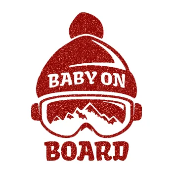 Samolepicí dekorace na vozidlo Baby on board 012 pravá na horách (86 - Ultra Metalic červená) SAMOLEPKA NA AUTO, NÁLEPKA, FÓLIE, POLEP, TUNING, VLASTNÍ TEXT, TISK, AUTOSAMOLEPKY.cz, POLEPY, OBRÁZEK, LOGO, 3D STICKERS