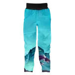 Dětské softshellové kalhoty Wamu s fleecem Dragon fantasy - modré velikost 110-116