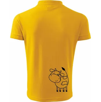 Pánská košile Kráva veselá - Polokošile pánská Pique Polo 203 - 5XL ( Žlutá )