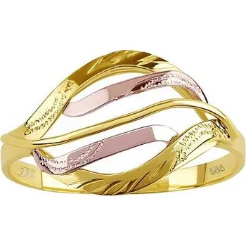 Prsten Zlatý prsten s ručním rytím Adele ze žlutého a růžového zlata velikost obvod 60 mm SILVEGOB22094RGY-obvod 60 mm