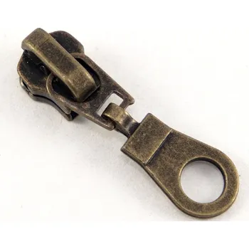 Zip Jezdec do kovového zipu - starokovová - velikost 5