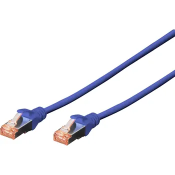 Datový kabel Digitus DK-1641-0025/B RJ45 síťové kabely, propojovací kabely CAT 6 S/FTP 0.25 m modrá samozhášecí, s ochranou 1 ks