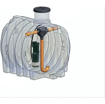 nádrž Dab ELCU-5000l KOMPLET DIVERTRON plastová nádoba na využití dešťové vody *AD* IVAR.RAIN BASIC CU-5000 KOMPLET