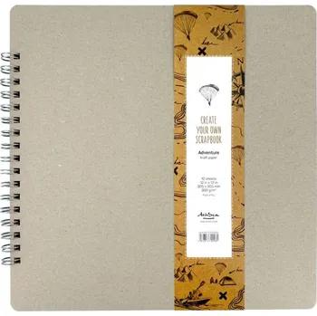 Blok Drasca Art EOOD Album kroužkové Scrapbook Adventure kraft (300g/m2, 12 listů) 30,5x30,5cm