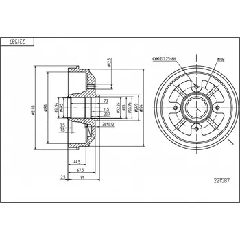 Brzdový kotouč Brzdový buben zadní Citroën Xsara 97- ABS 424732 HART