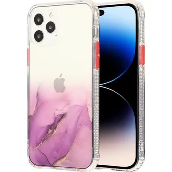 Pouzdro na mobilní telefon Mramorovaný kryt odolný proti poškrábání pro iPhone 14 Pro Max - fialový