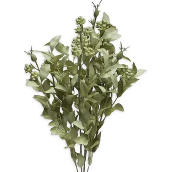 umělá květina Keřík bobulky textil 36cm sv.zelená