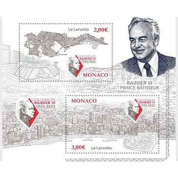 Poštovní známka (2023) MiNr. **, Blok - Monako - Rainier III, Kníže stavitel - Larvotto
