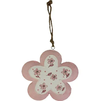 Velikonoční dekorace Kovová kytka růžová K1427/1