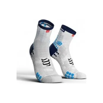Běžecké oblečení COMPRESSPORT Pro Racing Socks v3.0 Run High white/blue T4 podkolenky