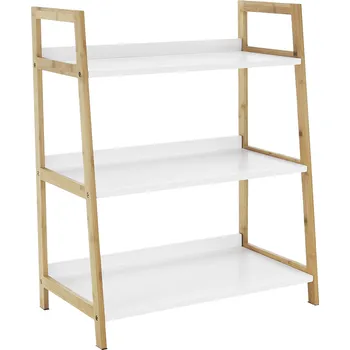 regál Tempo Kondela 3-policový regál, bílá / přírodní, Koen TYP 1