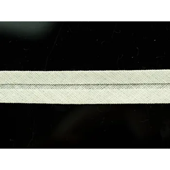 Nit Snový svět Šikmý bavlněný proužek 14mm - založený - krémový