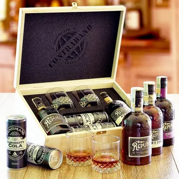 Dárkový potravinový koš Božkov Republica Double - dvojitá rumová dárková sada pro muže, tátu, přítele, dědu, strýce, švagra k narozeninám, výročí, svátku, vánocům Standardní víko