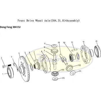 Zahradní traktor 304.31.235-1 Levá klec (Left differential housing) Dong Feng (č.91/8)