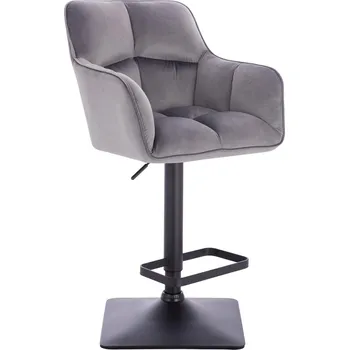 Barová židle Barová židle velur Moss základna černá - tmavě šedé
