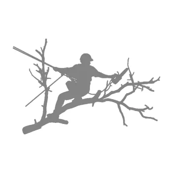 Samolepící dekorace SAMOLEPKA Dřevorubec 006 pravá prořezání ve výškách (17 - šedá) NA AUTO, NÁLEPKA, FÓLIE, POLEP, TUNING, VLASTNÍ TEXT, TISK, AUTOSAMOLEPKY.cz, POLEPY, OBRÁZEK, LOGO, SAMOLEPKY