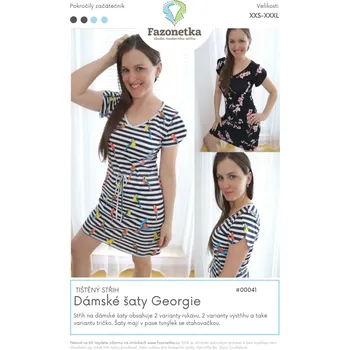 Nit Tištěný střih na šaty Georgie vel.XXS-XXXL