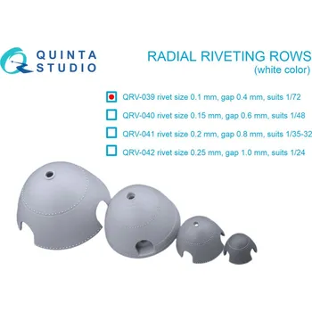 Plastikový model 1/72 Radial rivet.rows (0.10 mm, gap 0.4 mm) WHITE