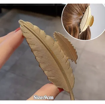 Souprava šperků B-TOP Elegantní pozlacená vlasová spona/ skřipec Zlatý List