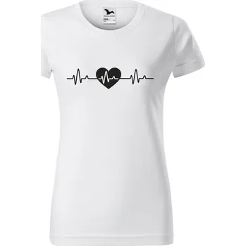 Dámské tričko - EKG srdce Barva: Bílá, Velikost: XL