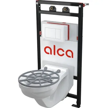 WC sada Set montážního rám Alcadrain (Alcaplast) u, výlevky, izolační desky, mřížky a ovládacího tlačítka A108F 5:1 SET