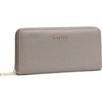 Peněženka Světle šedá velká zipová dámská peněženka Denahis