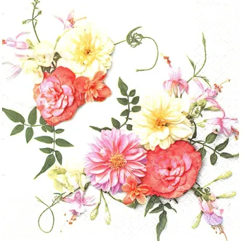 Papírový ubrousek UBR-F59, Ubrousek, 16x16 cm, BAREVNÉ KVĚTY, 1 kus