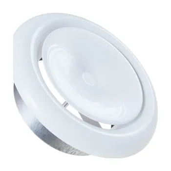 Větrací mřížka Anemostat DEC DVS s montážním rámečkem, bílá RAL9016 přívodní (Ø 125 mm)