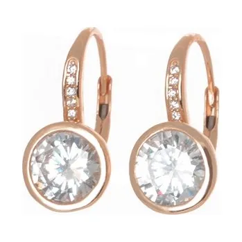 Náušnice Dámské zlacené stříbrné náušnice se zirkony STNAU1556F