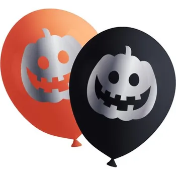 Balónek Funiglobal - 8 balónků Halloweenská dýně - Happy Halloween -