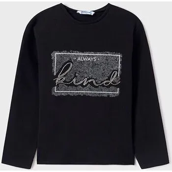 Dívčí tričko dívčí černé triko dlouhý rukáv třpytivé Mayoral 830-58 velikost 158