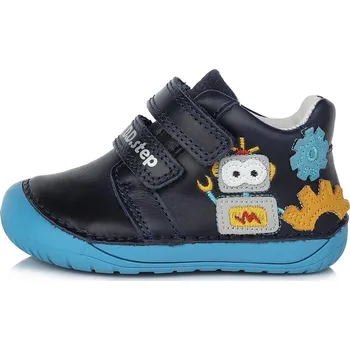 Chlapecká obuv D.D.Step Barefoot kotníčkové boty S070-337 modrá s robotem, D. D. Step Velikost: 21