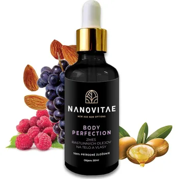 Tělový olej Nanovitae BODY PERFECTION směs rostlinných olejů pro tělovou a vlasovou masáž 50ml