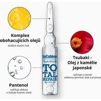 Vlasová regenerace LACABINE Ampule na vlasy FLASH TOTAL REPAIR 1x5 ml