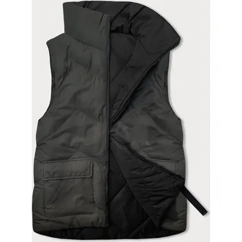 Dámská vesta Oboustranná péřová dámská vesta v army barvě (5M3179-136) odstíny zelené XL (42)