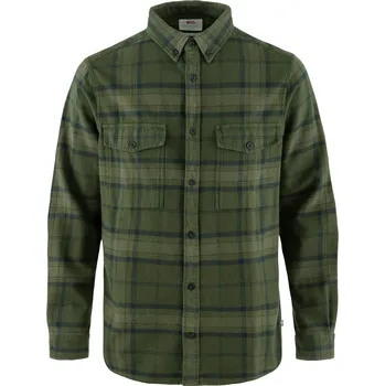 Pánská košile flanelová košile pánská FJÄLLRÄVEN Övik Twill Shirt M, Deep Forest-Green - M