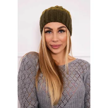 Čepice Paris fleecová čepice K213 khaki+kiwi UNI