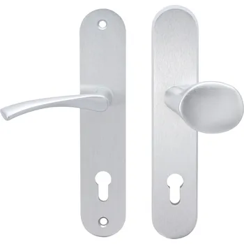 COBRA BEZP.K. TOWER S KLIKOU GIUSSY Provedení: PZ LI (klika levá/koule), Povrch: F1 - stříbrný elox, Rozteč: 92 mm