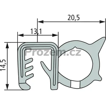 Těsnění do okna a dveří Těsnící guma na skla dveří a otevíracích oken, černá, EPDM, 3476186M1, R272791, 1 m