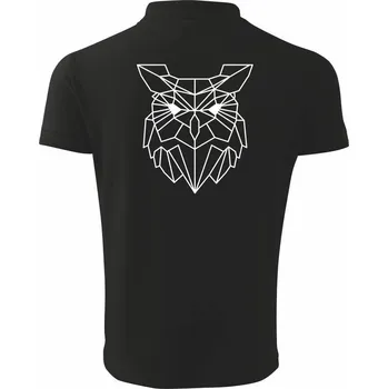 Pánská košile Geometrie - sova - Polokošile pánská Pique Polo 203 - 5XL ( Černá )
