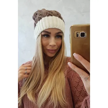 Čepice Fleecová čepice Bibiana K264 ecru+mocca UNI