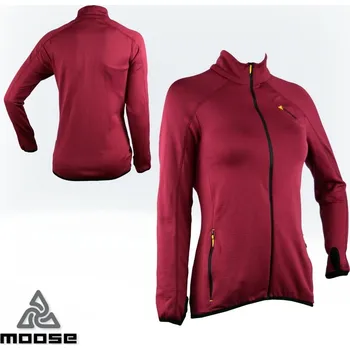 Pánská mikina STELVIO LIGHT WOMEN letní mikina se zipem Moose vínová M