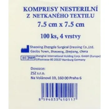 Zdravotnický materiál Kompres net.text. nesteril.7.5x7.5/100ks 4vrst.ZSZ