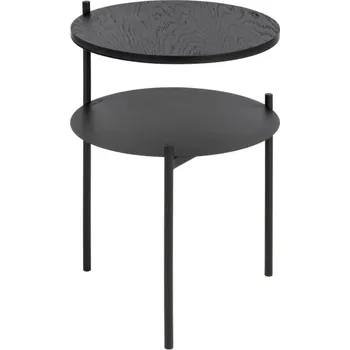 Toaletní stolek noo.ma Černý dubový odkládací stolek Tu 40 cm