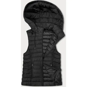 Dámská vesta Černá dámská prošívaná vesta s kapucí (16M9150-392) odstíny černé S (36)