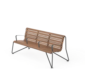 Zahradní lavice HTI W Lavička s opěradlem LWW129.01.b Materiál konstrukce: ocel, Povrchová úprava: komaxit dle RAL, Typ použitého obložení: ash