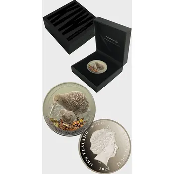 (2022) stříbrná mince 1$ (Ag, 1 oz.) - Nový Zéland - Kiwi 22 (proof)
