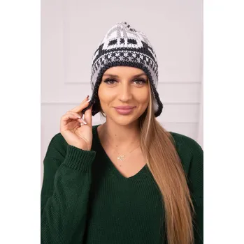 Čepice Dámská čepice Maryla K406 bílá+grafitová+tmavě šedá UNI